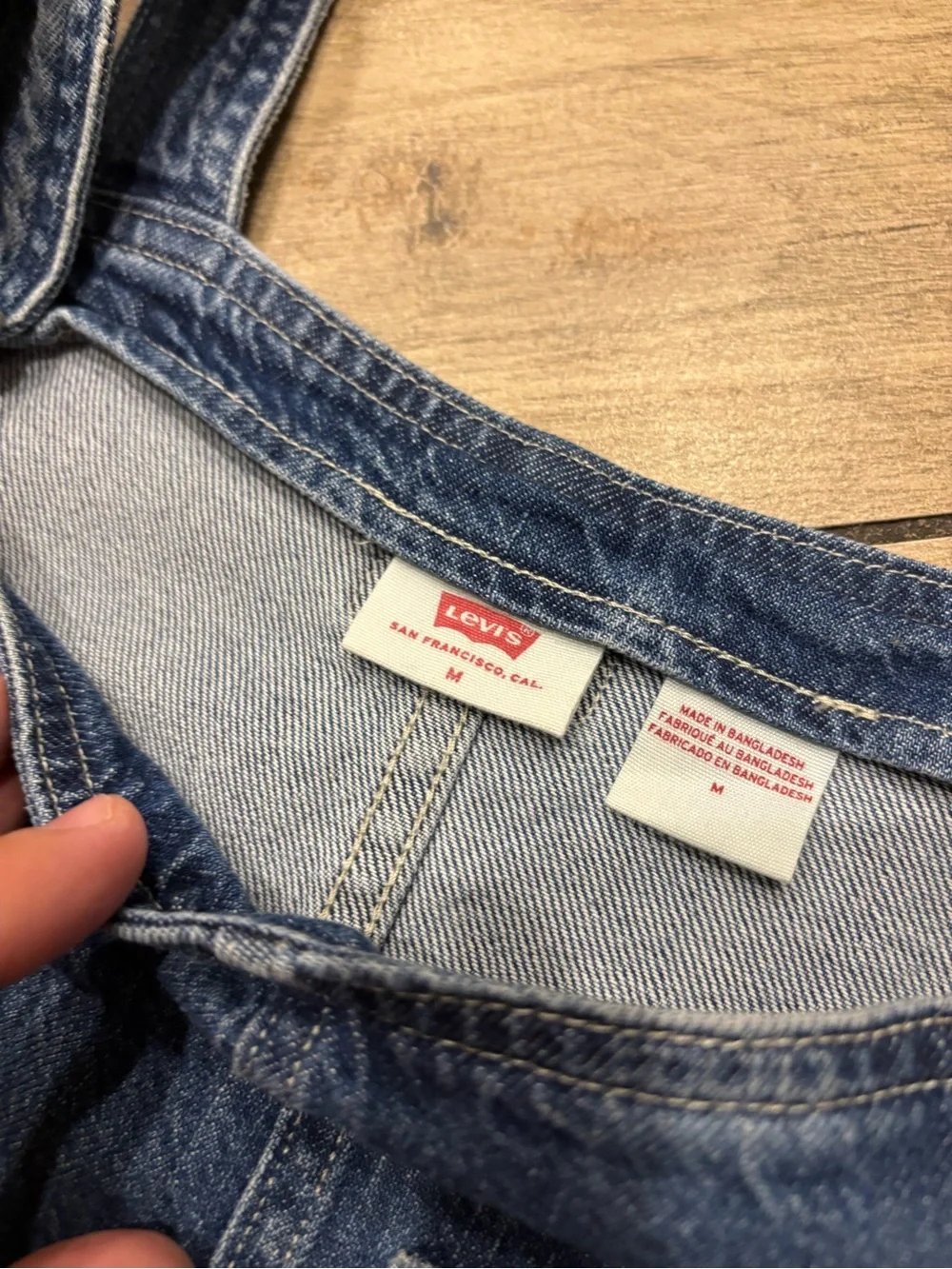 Levis Denim Long Overall Dress Button Front Midi Maxi Size Medium - Picture 6 of 9